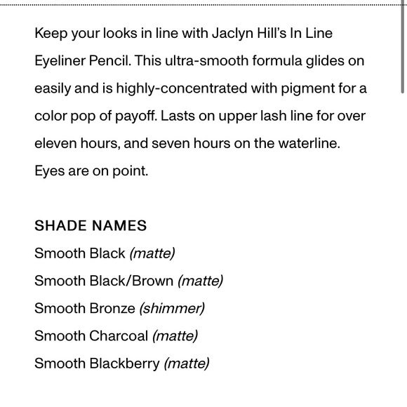 Jaclyn Cosmetics In Line Eyeliner Pencil Smooth Charcoal Grey BNIB - Picture 13 of 16